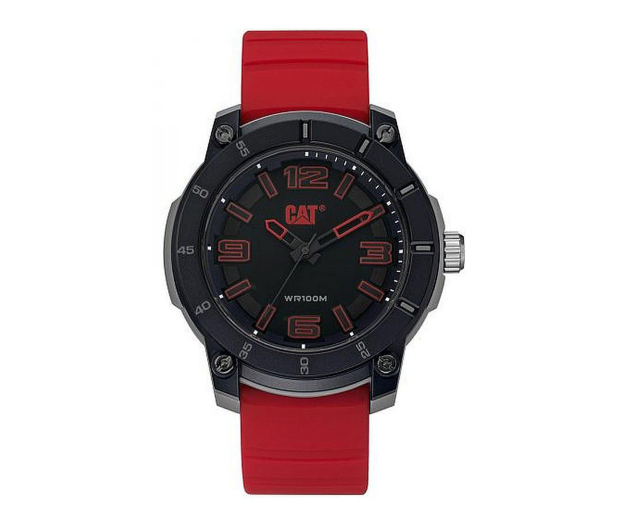 Cat Caterpillar Analog Red Rubber Strap 45mm Watch - 640402 - zdjęcie
